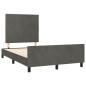 Preview: Bettgestell ohne Matratze Dunkelgrau 120x190 cm Samt