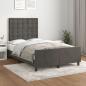 Preview: ARDEBO.de - Bettgestell ohne Matratze Dunkelgrau 120x190 cm Samt