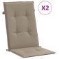 Preview: Gartenstuhlauflagen für Hochlehner 2Stk. Taupe 120x50x3cm Stoff