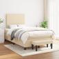 Preview: Boxspringbett mit Matratze Creme 120x190 cm Stoff