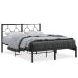 Preview: Bettgestell mit Kopfteil Metall Schwarz 135x190 cm