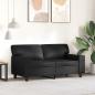 Preview: 2-Sitzer-Sofa Schwarz 120 cm Kunstleder