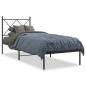 Preview: Bettgestell mit Kopfteil Metall Schwarz 80x200 cm