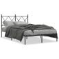 Preview: Bettgestell mit Kopfteil Metall Schwarz 120x200 cm