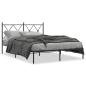 Preview: Bettgestell mit Kopfteil Metall Schwarz 140x190 cm