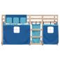 Preview: Etagenbett mit Vorh?ngen Blau 90x200 cm Massivholz Kiefer