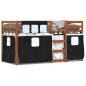 Preview: Etagenbett ohne Matratze Braun & Schwarz 90x190 cm Massivholz Kiefer