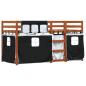 Preview: Etagenbett ohne Matratze Braun & Schwarz 90x190 cm Massivholz Kiefer
