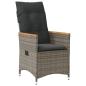 Preview: Gartensessel mit Kissen 2 Stk. Verstellbar Grau Poly Rattan