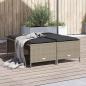 Preview: ARDEBO.de - Gartenhocker mit Kissen 4 Stk. Hellgrau Poly Rattan
