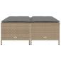 Preview: Gartenhocker mit Kissen 4 Stk. Beige Poly Rattan