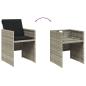 Preview: 5-tlg. Garten-Essgruppe mit Kissen Hellgrau Poly Rattan