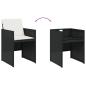 Preview: 5-tlg. Garten-Essgruppe mit Kissen Schwarz Poly Rattan
