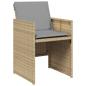 Preview: 9-tlg. Garten-Essgruppe mit Kissen Beigemischung Poly Rattan