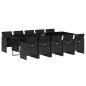 Preview: 11-tlg. Garten-Essgruppe mit Kissen Schwarz Poly Rattan