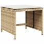 Preview: 11-tlg. Garten-Essgruppe mit Kissen Beige Poly Rattan