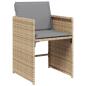 Preview: 15-tlg. Garten-Essgruppe mit Kissen Beigemischung Poly Rattan