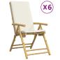 Preview: Gartenstühle 6 Stk. Verstellbar Klappbar mit Kissen Bambus