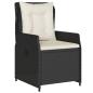 Preview: 3-tlg. Garten-Essgruppe mit Kissen Schwarz Poly Rattan