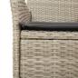 Preview: 5-tlg. Garten-Essgruppe mit Kissen Hellgrau Poly Rattan Glas