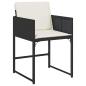 Preview: 11-tlg. Garten-Essgruppe mit Kissen Schwarz Poly Rattan