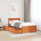 Preview: ARDEBO.de - Massivholzbett ohne Matratze Wachsbraun 75x190 cm Kiefernholz