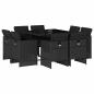 Preview: 9-tlg. Garten-Essgruppe mit Kissen Schwarz Poly Rattan