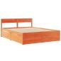 Preview: Massivholzbett ohne Matratze Wachsbraun 150x200 cm Kiefernholz