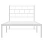 Preview: Metallbett ohne Matratze mit Kopfteil Weiß 75x190 cm