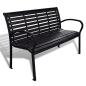 Preview: ARDEBO.de - Gartenbank 125 cm Stahl und WPC Schwarz