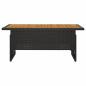 Preview: Gartentisch Schwarz 100x50x43/63 cm Akazienholz & Poly Rattan