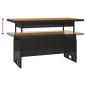 Preview: Gartentisch Schwarz 100x50x43/63 cm Akazienholz & Poly Rattan