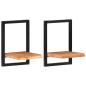 Preview: Wandregale 2 Stk. 25x25x35 cm Massivholz Akazie und Stahl