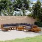Preview: ARDEBO.de - 12-tlg. Garten-Lounge-Set mit Auflage Massivholz Akazie