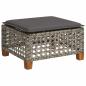 Preview: 5-tlg. Garten-Sofagarnitur mit Kissen Grau Poly Rattan