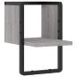 Preview: Wandregal mit Stange Grau Sonoma 20x25x30 cm