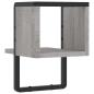 Preview: Wandregal mit Stange Grau Sonoma 20x25x30 cm