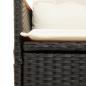 Preview: 7-tlg. Garten-Essgruppe mit Kissen Schwarz Poly Rattan