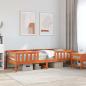 Preview: ARDEBO.de - Massivholzbett ohne Matratze Wachsbraun 100x200 Kiefernholz