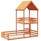 Preview: Etagenbett mit Dach Wachsbraun 90x190 cm Massivholz Kiefer