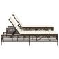 Preview: Sonnenliegen 2 Stk. mit Tisch Braun Poly Rattan