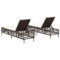 Preview: Sonnenliegen 2 Stk. mit Tisch Braun Poly Rattan