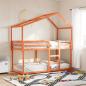 Preview: ARDEBO.de - Etagenbett mit Dach Wachsbraun 80x200 cm Massivholz Kiefer