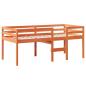 Preview: Hochbett mit Dach Wachsbraun 80x200 cm Massivholz Kiefer
