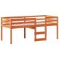 Preview: Hochbett mit Dach Wachsbraun 90x200 cm Massivholz Kiefer