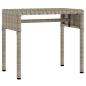 Preview: Sonnenliegen 2 Stk. mit Dach und Tisch Hellgrau Poly Rattan