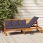 Preview: ARDEBO.de - Tagesbett mit Grauen Kissen 200x60x75 cm Massivholz Akazie