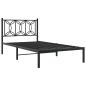 Preview: Bettgestell mit Kopfteil Metall Schwarz 100x200 cm