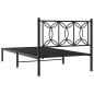 Preview: Bettgestell mit Kopfteil Metall Schwarz 100x200 cm