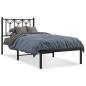 Preview: Bettgestell mit Kopfteil Metall Schwarz 90x200 cm